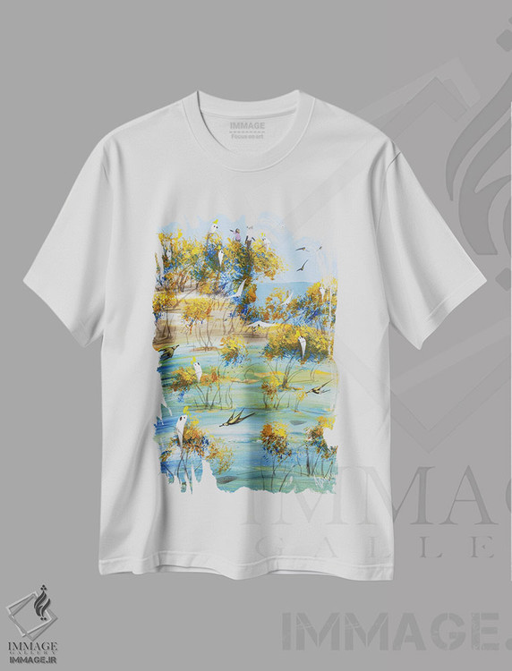 تیشرت طرح دار تا جایی که می توانیم اوج بگیریم، آبستره اثر آدام بوگوش | immage.ir