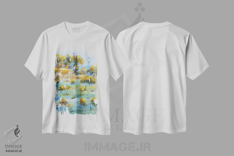 تیشرت طرح دار تا جایی که می توانیم اوج بگیریم، آبستره اثر آدام بوگوش | immage.ir