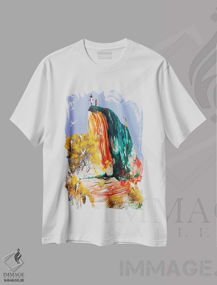 تیشرت طرح دار پیام رسان، آبستره اثر آدام بوگوش | immage.ir