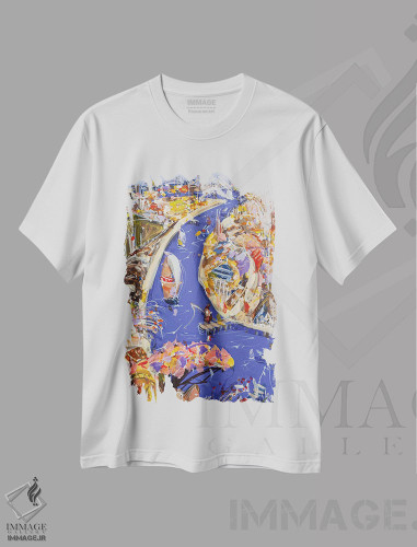 تیشرت طرح دار بازگشت به رودخانه، دکور معاصر اثر آدام بوگوش | فروشگاه ایماژ
