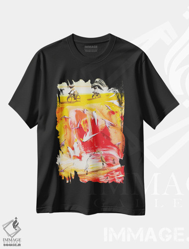 تیشرت طرح دار جبران عقب ماندگی، آبستره اثر آدام بوگوش | فروشگاه ایماژ