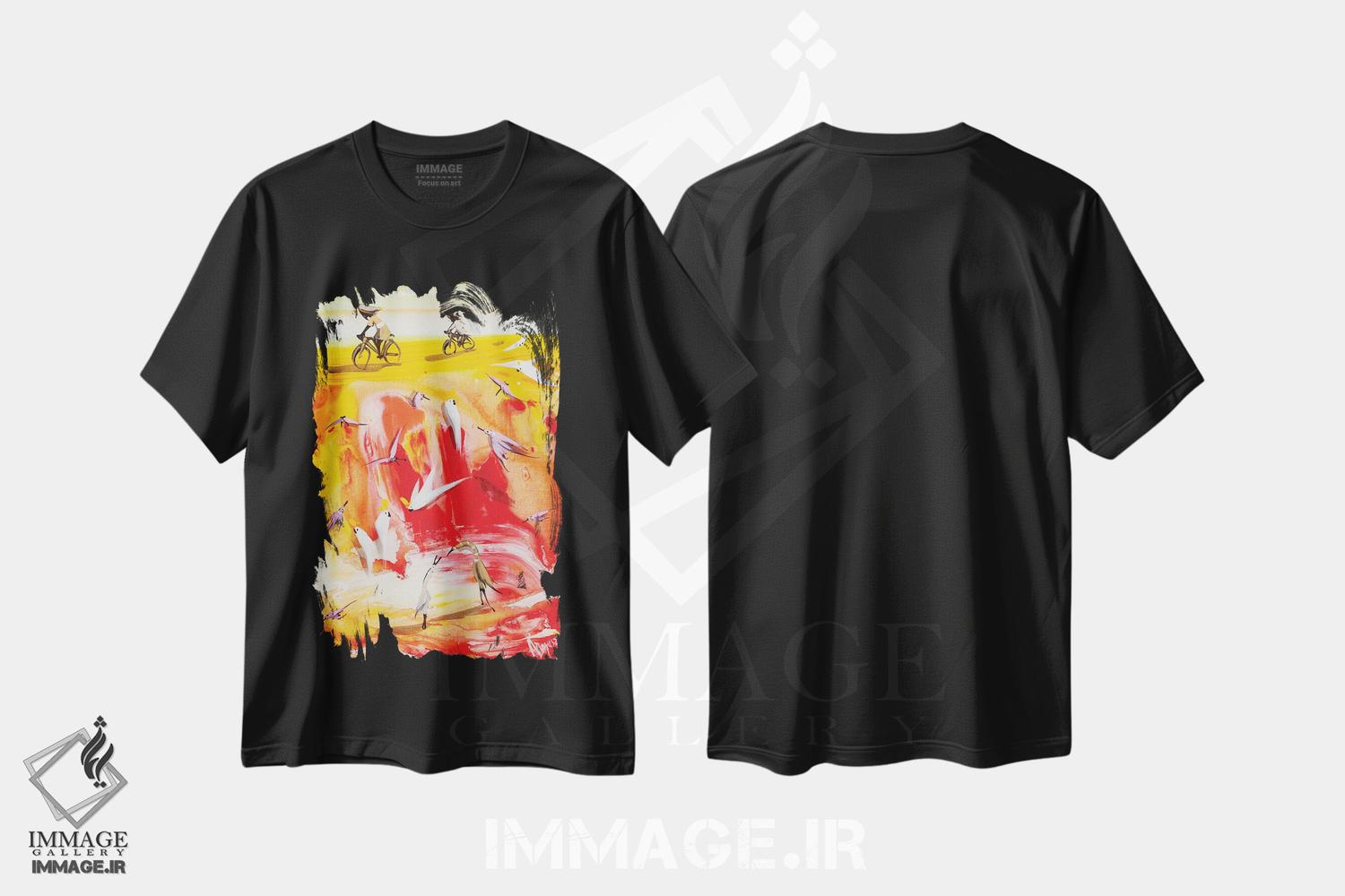 تیشرت طرح دار جبران عقب ماندگی، آبستره اثر آدام بوگوش | فروشگاه ایماژ