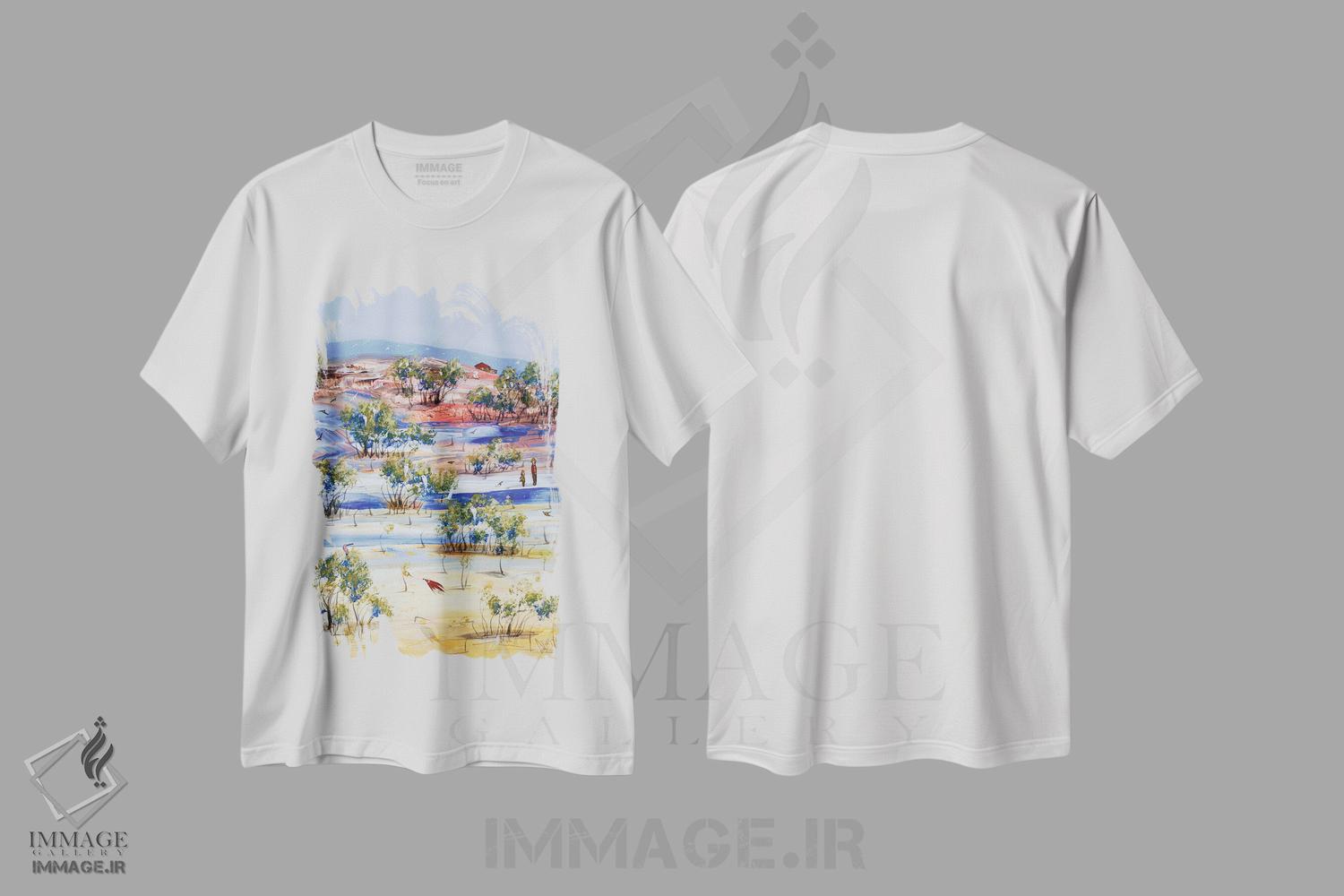 تیشرت طرح دار آب های عمیق، آبستره اثر آدام بوگوش | فروشگاه ایماژ