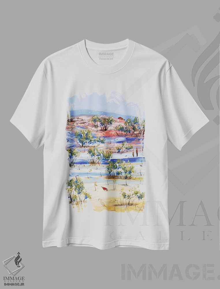 تیشرت طرح دار آب های عمیق، آبستره اثر آدام بوگوش | فروشگاه ایماژ