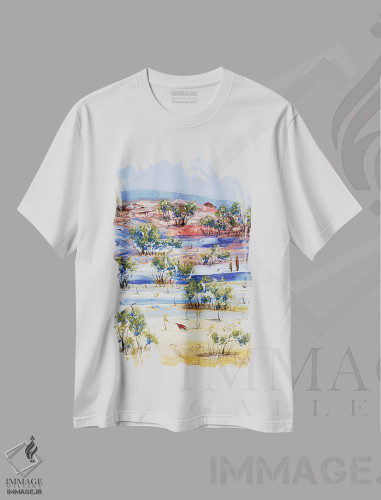 تیشرت طرح دار آب های عمیق، آبستره اثر آدام بوگوش | فروشگاه ایماژ