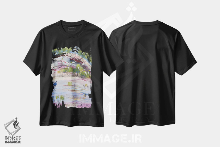 تیشرت طرح دار دل گرفته، آبستره اثر آدام بوگوش | فروشگاه ایماژ