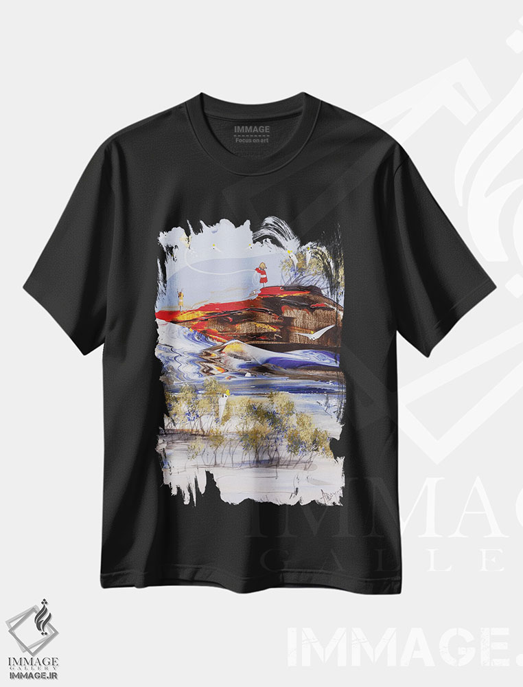تیشرت طرح دار در اوج پرواز، آبستره اثر آدام بوگوش | فروشگاه ایماژ