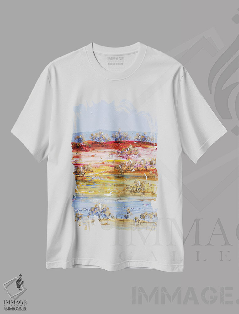 تیشرت طرح دار سرانجام آزاد، آبستره اثر آدام بوگوش | فروشگاه ایماژ