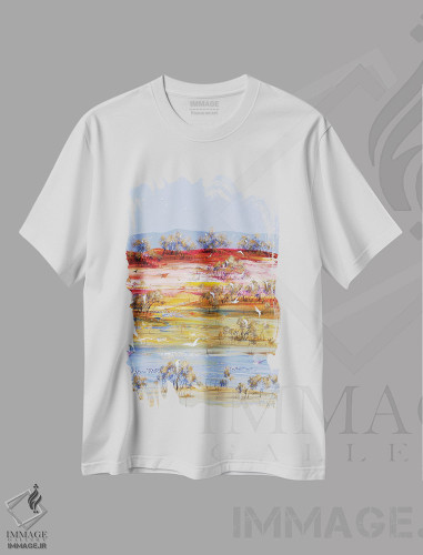 تیشرت طرح دار سرانجام آزاد، آبستره اثر آدام بوگوش | فروشگاه ایماژ