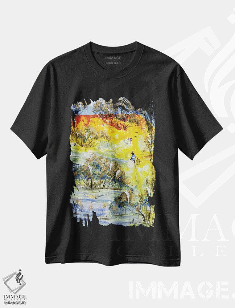 تیشرت طرح دار آزاد برای پرواز، آبستره اثر آدام بوگوش | فروشگاه ایماژ