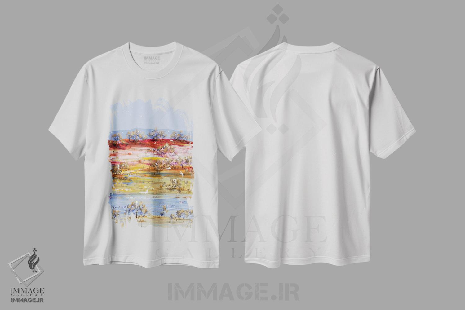 تیشرت طرح دار سرانجام آزاد، آبستره اثر آدام بوگوش | فروشگاه ایماژ