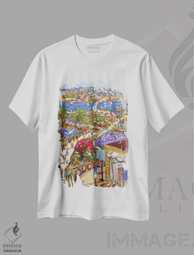 تیشرت طرح دار دوباره خانه، دکور معاصر اثر آدام بوگوش | فروشگاه ایماژ