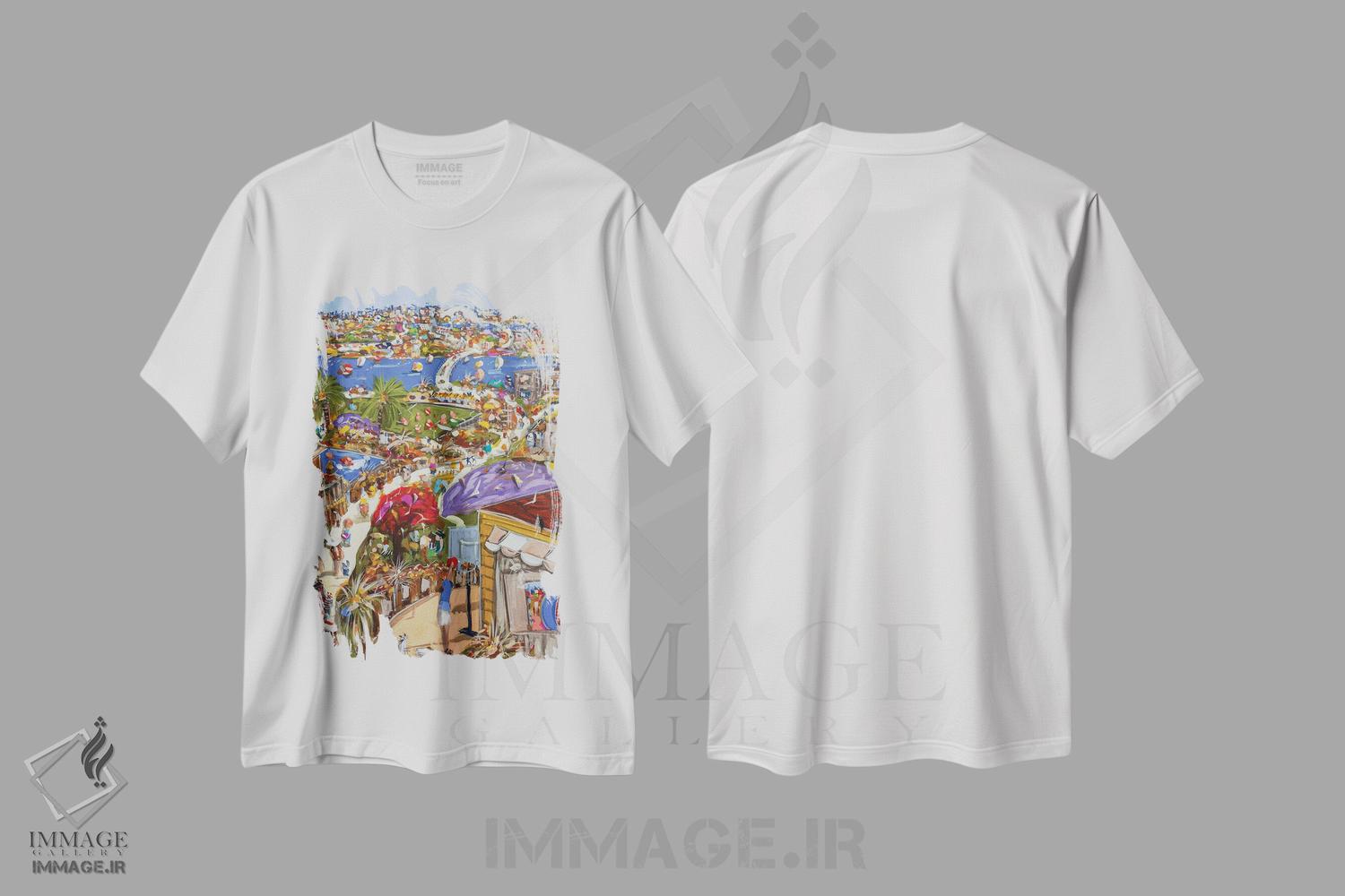 تیشرت طرح دار دوباره خانه، دکور معاصر اثر آدام بوگوش | فروشگاه ایماژ