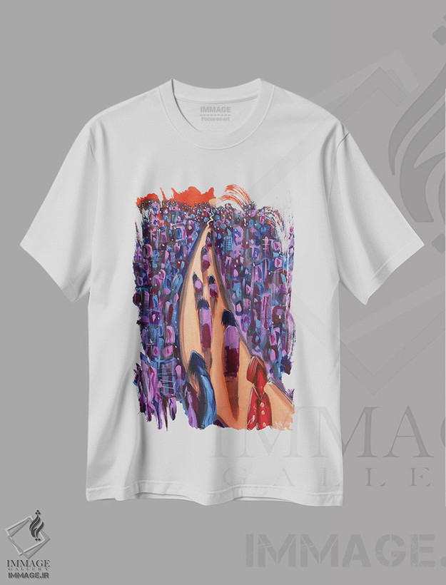 تیشرت طرح دار هرگز دیر نیست، دکور معاصر اثر آدام بوگوش | فروشگاه ایماژ