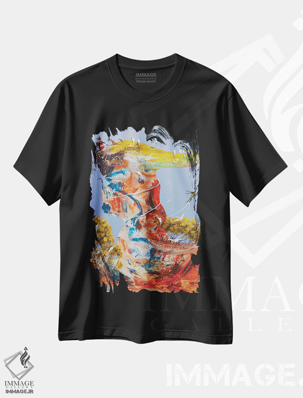 تیشرت طرح دار زمان آزادی است، آبستره اثر آدام بوگوش | فروشگاه ایماژ