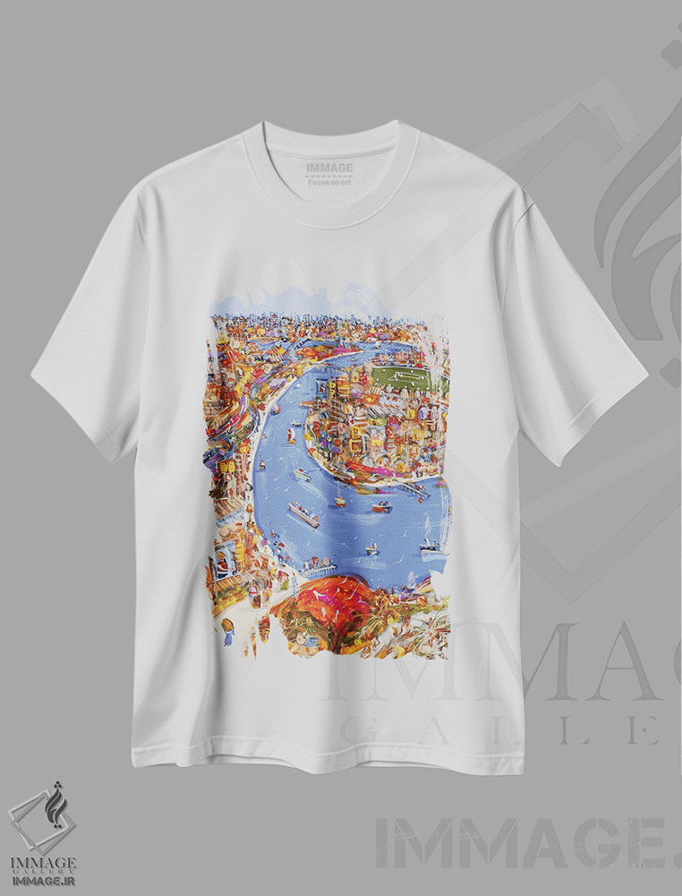 تیشرت طرح دار بگذار عشق جاری شود، دکور معاصر اثر آدام بوگوش | فروشگاه ایماژ