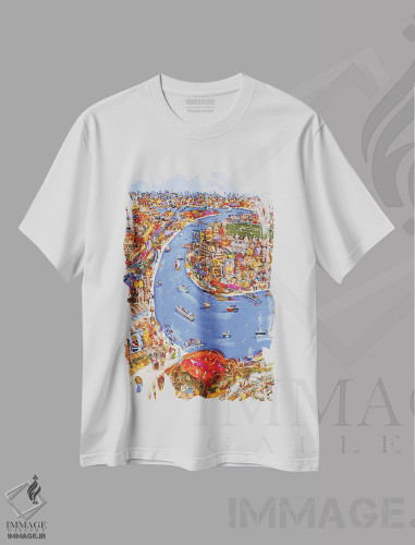 تیشرت طرح دار بگذار عشق جاری شود، دکور معاصر اثر آدام بوگوش | فروشگاه ایماژ