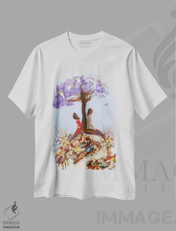 تیشرت طرح دار عشق در حال شکوفایی، دکور معاصر اثر آدام بوگوش | فروشگاه ایماژ