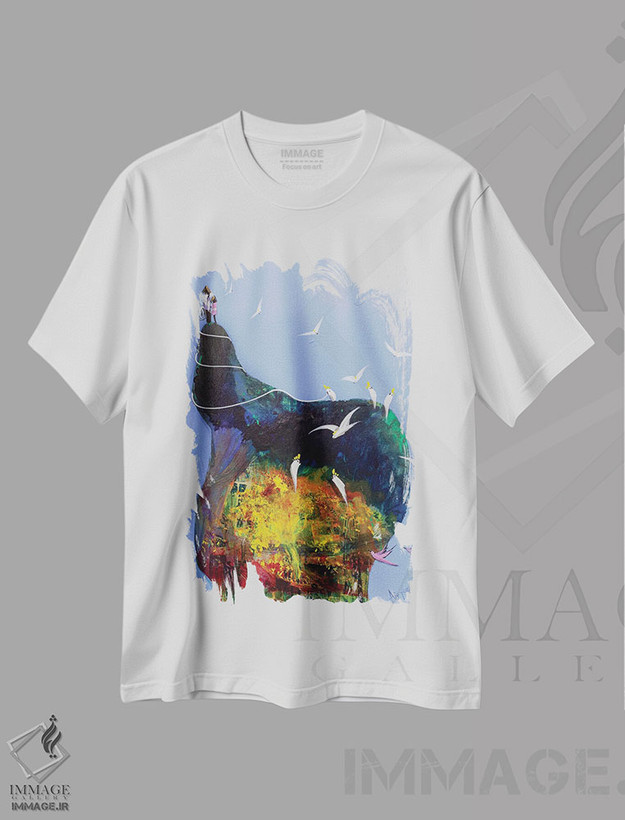 تیشرت طرح دار تپهٔ عاشقان، آبستره اثر آدام بوگوش | فروشگاه ایماژ