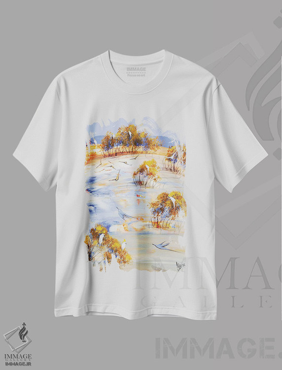 تیشرت طرح دار دختر طبیعی، آبستره اثر آدام بوگوش | immage.ir