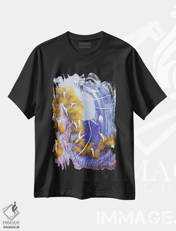 تیشرت طرح دار هرگز رها نکن، آبستره اثر آدام بوگوش | immage.ir