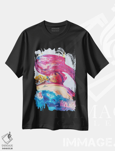 تیشرت طرح دار هیچ چیز حالا جلودارت نیست، آبستره اثر آدام بوگوش | فروشگاه ایماژ