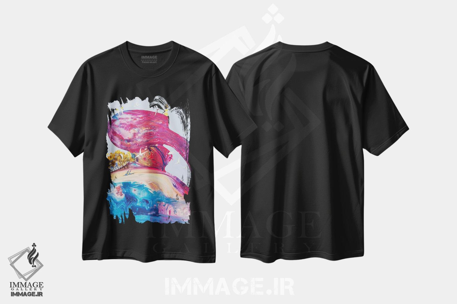 تیشرت طرح دار هیچ چیز حالا جلودارت نیست، آبستره اثر آدام بوگوش | فروشگاه ایماژ