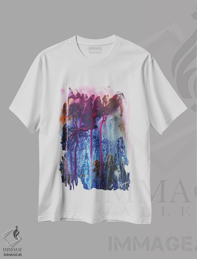 تیشرت طرح دار بر کوهی که ساختیم، آبستره اثر آدام بوگوش | فروشگاه ایماژ