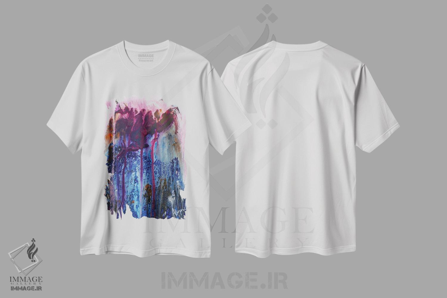 تیشرت طرح دار بر کوهی که ساختیم، آبستره اثر آدام بوگوش | فروشگاه ایماژ