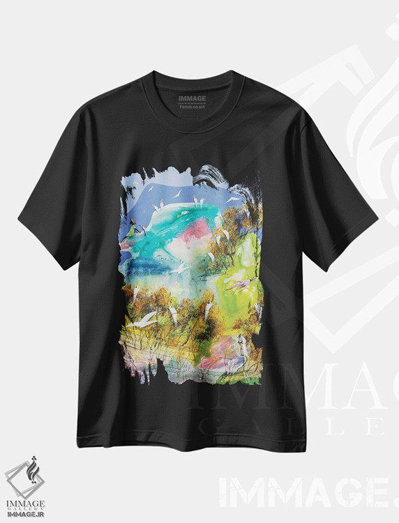 تیشرت طرح دار آماده برای ادامه دادن، آبستره اثر آدام بوگوش | فروشگاه ایماژ