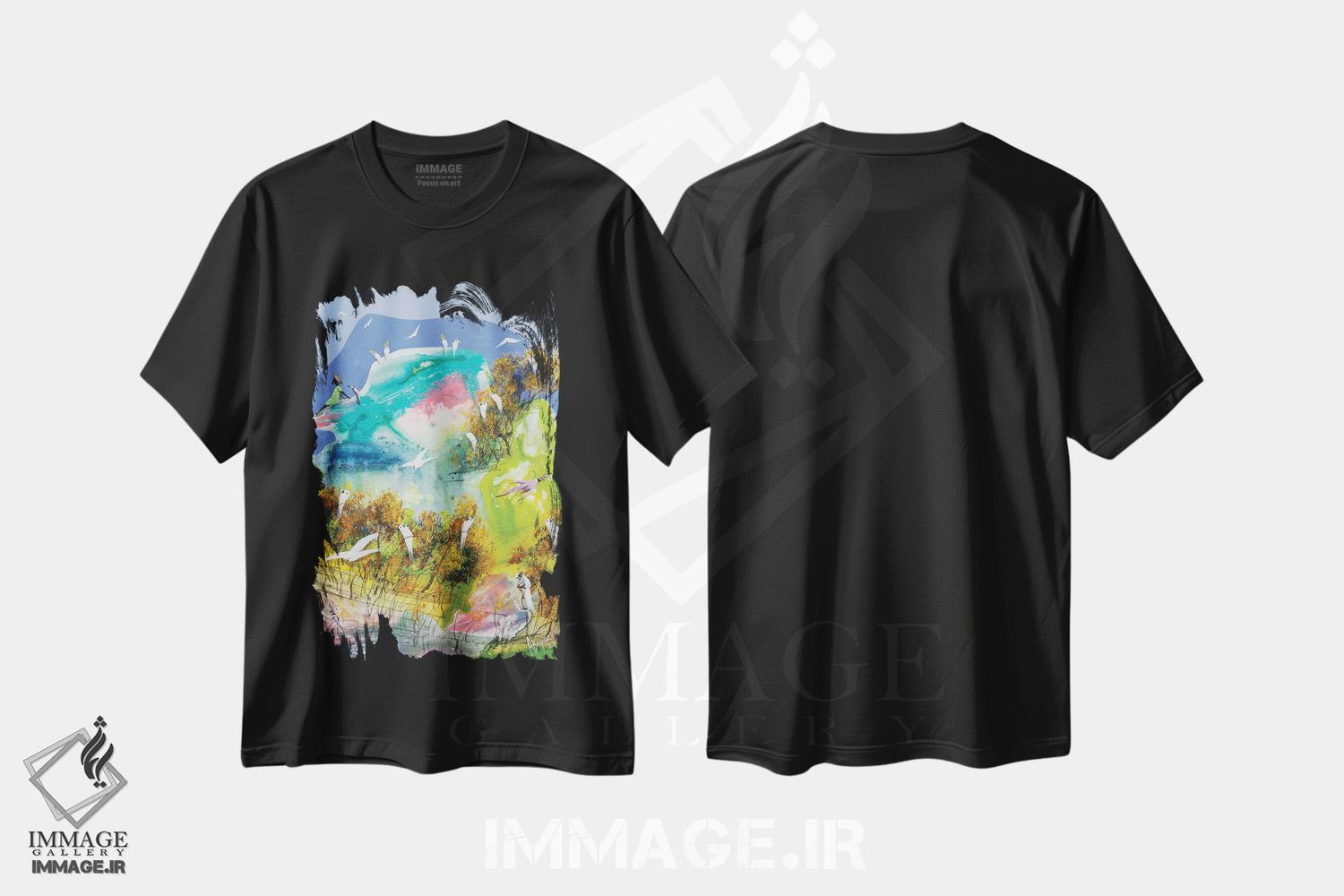 تیشرت طرح دار آماده برای ادامه دادن، آبستره اثر آدام بوگوش | فروشگاه ایماژ