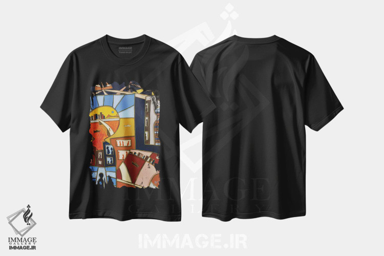 تیشرت طرح دار طلوع ماه واقعی اثر آدام بوگوش | immage.ir