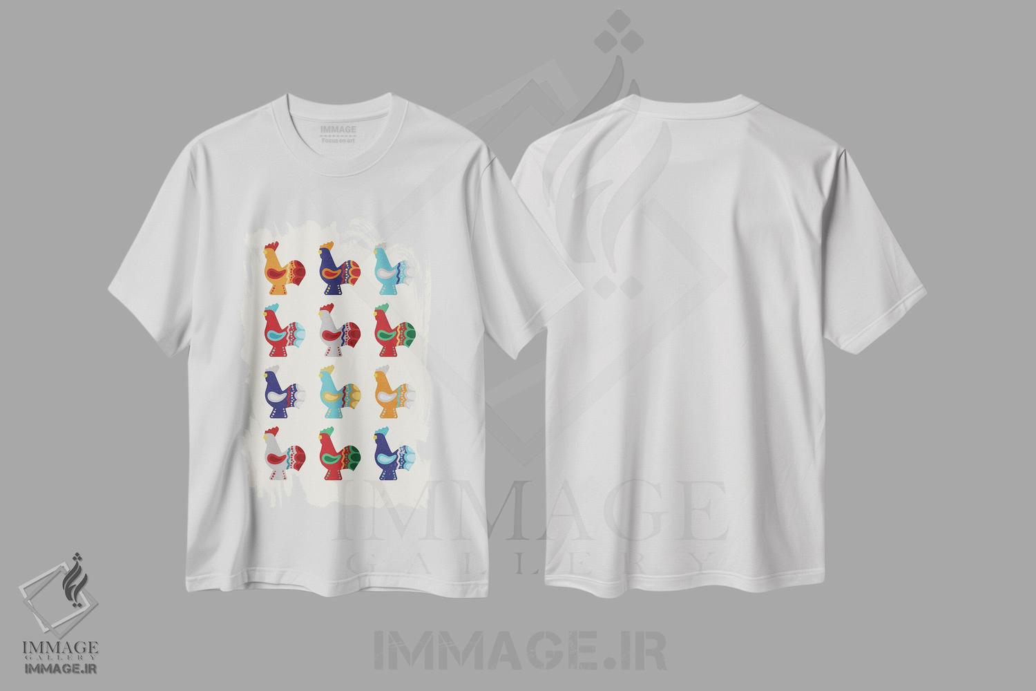 تیشرت طرح دار خروس های دالا، تزئینی اثر بث بوردلون | immage.ir