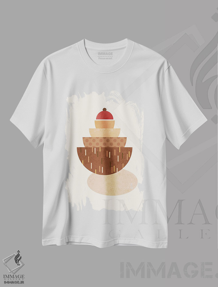 تیشرت طرح دار کاسه های تو در تو بوهو، تزئینی اثر بث بوردلون | فروشگاه ایماژ
