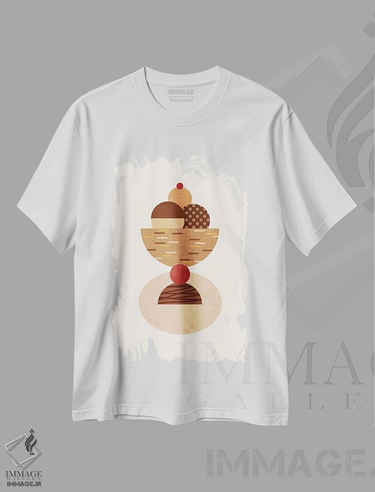 تیشرت طرح دار کاسه بستنی بوهو، تزئینی اثر بث بوردلون | immage.ir