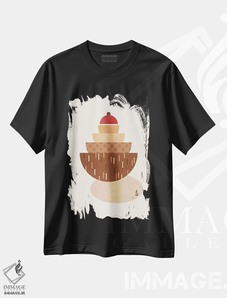 تیشرت طرح دار کاسه های تو در تو بوهو، تزئینی اثر بث بوردلون | immage.ir