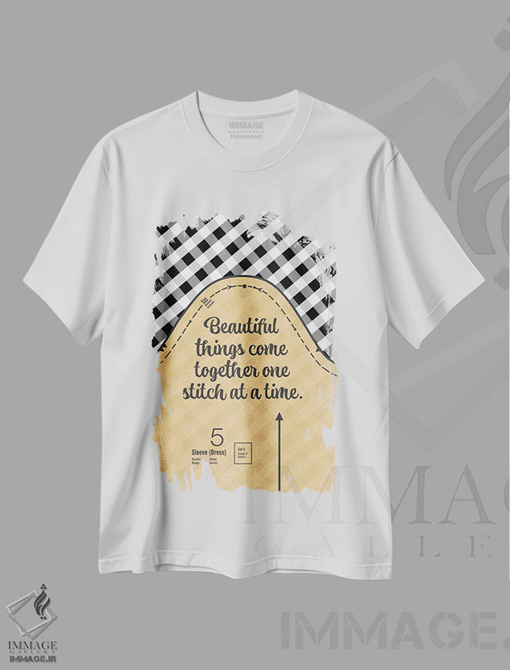 تیشرت طرح دار الگوی دوخت آستین، تزئینی اثر بث بوردلون | immage.ir