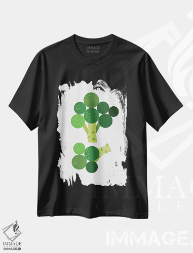 تیشرت طرح دار بروکلی گرافیکی، تزئینی اثر بث بوردلون | فروشگاه ایماژ