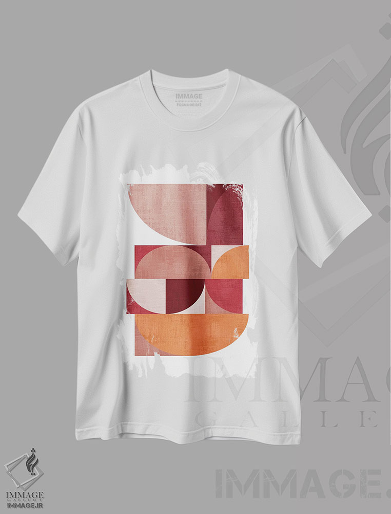 تیشرت طرح دار دایره های نارنجی اثر بث بوردلون | immage.ir