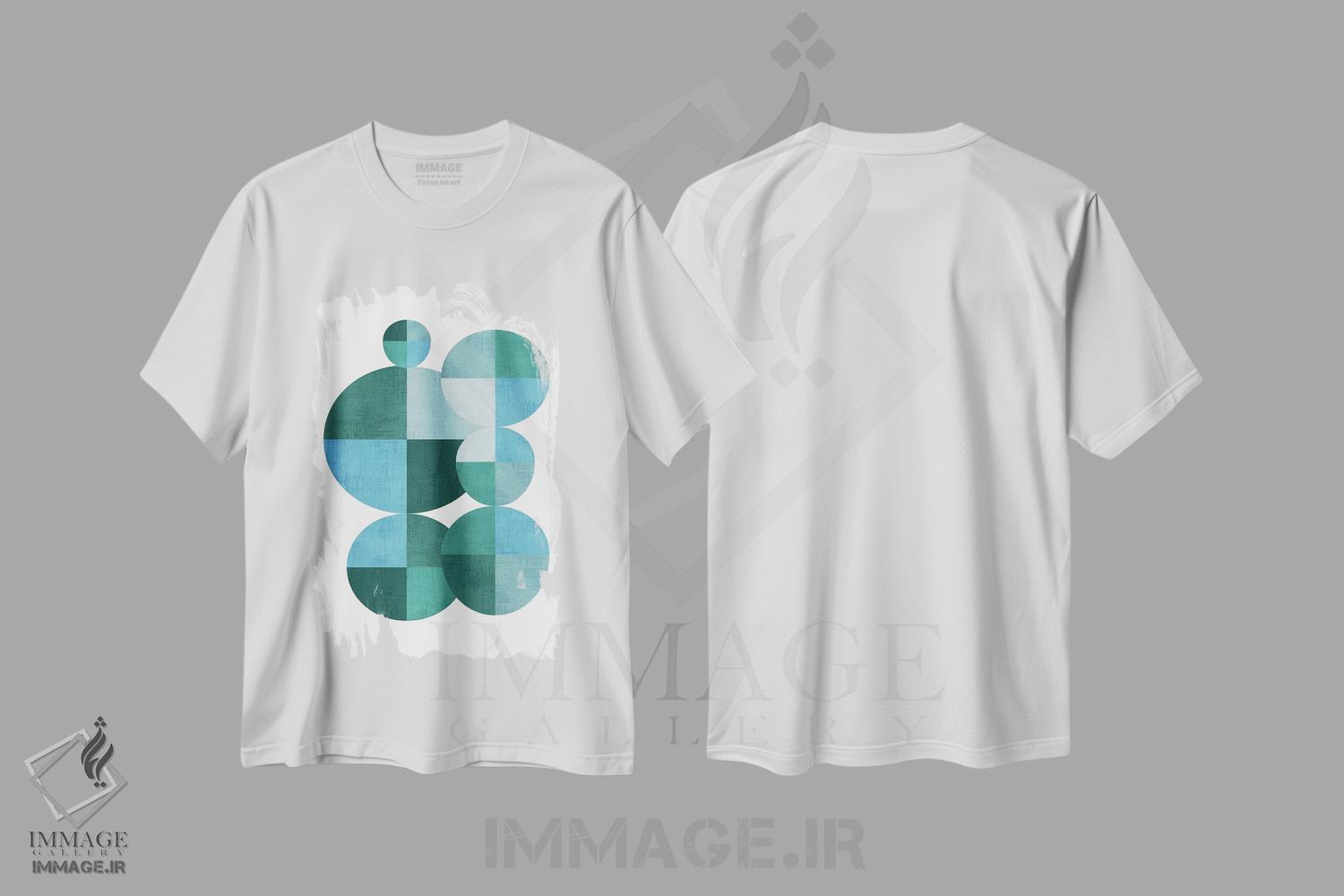 تیشرت طرح دار دایره های آبی اثر بث بوردلون | فروشگاه ایماژ