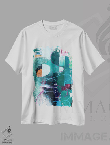 تیشرت طرح دار انتزاعی شاد I اثر بث بوردلون | فروشگاه ایماژ