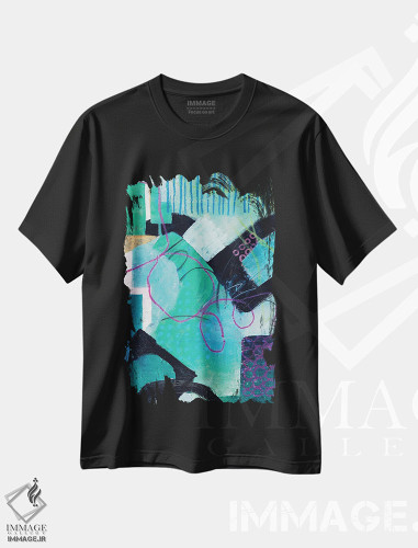 تیشرت طرح دار انتزاعی شاد II اثر بث بوردلون | فروشگاه ایماژ