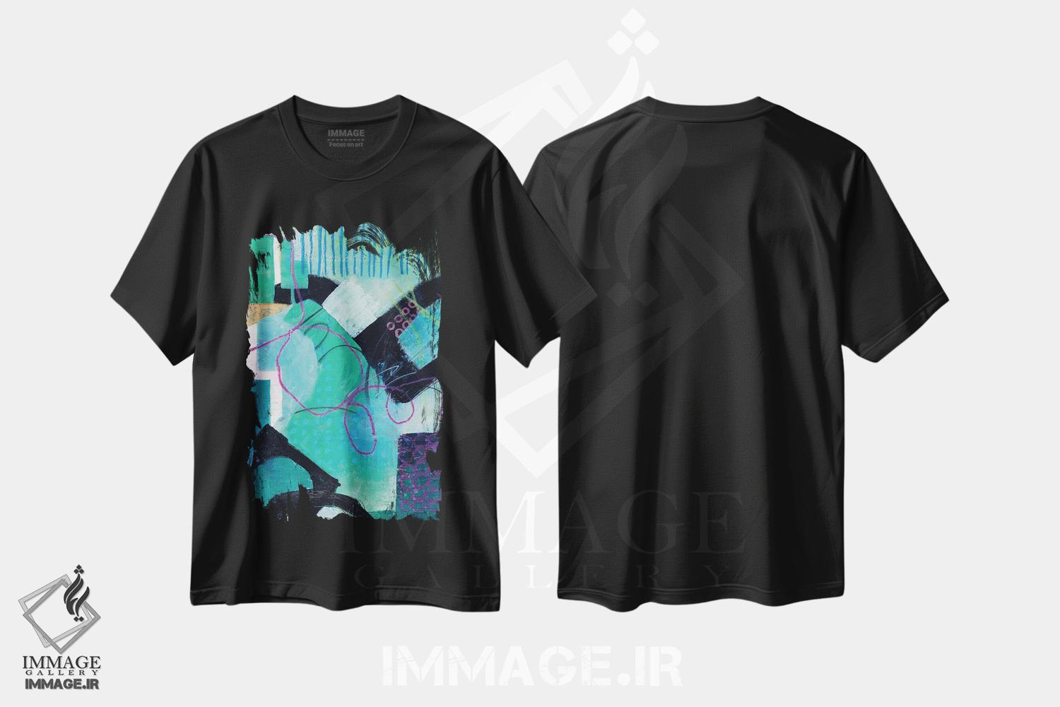 تیشرت طرح دار انتزاعی شاد II اثر بث بوردلون | فروشگاه ایماژ