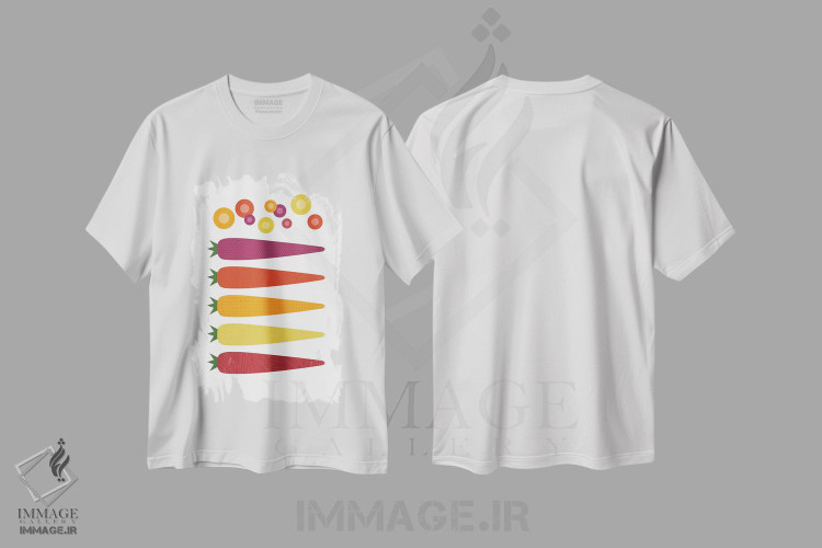 تیشرت طرح دار پاپ آرت هویج، تزئینی اثر بث بوردلون | immage.ir