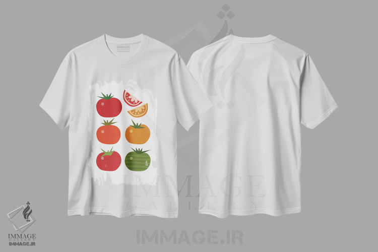 تیشرت طرح دار پاپ آرت گوجه فرنگی، تزئینی اثر بث بوردلون | immage.ir