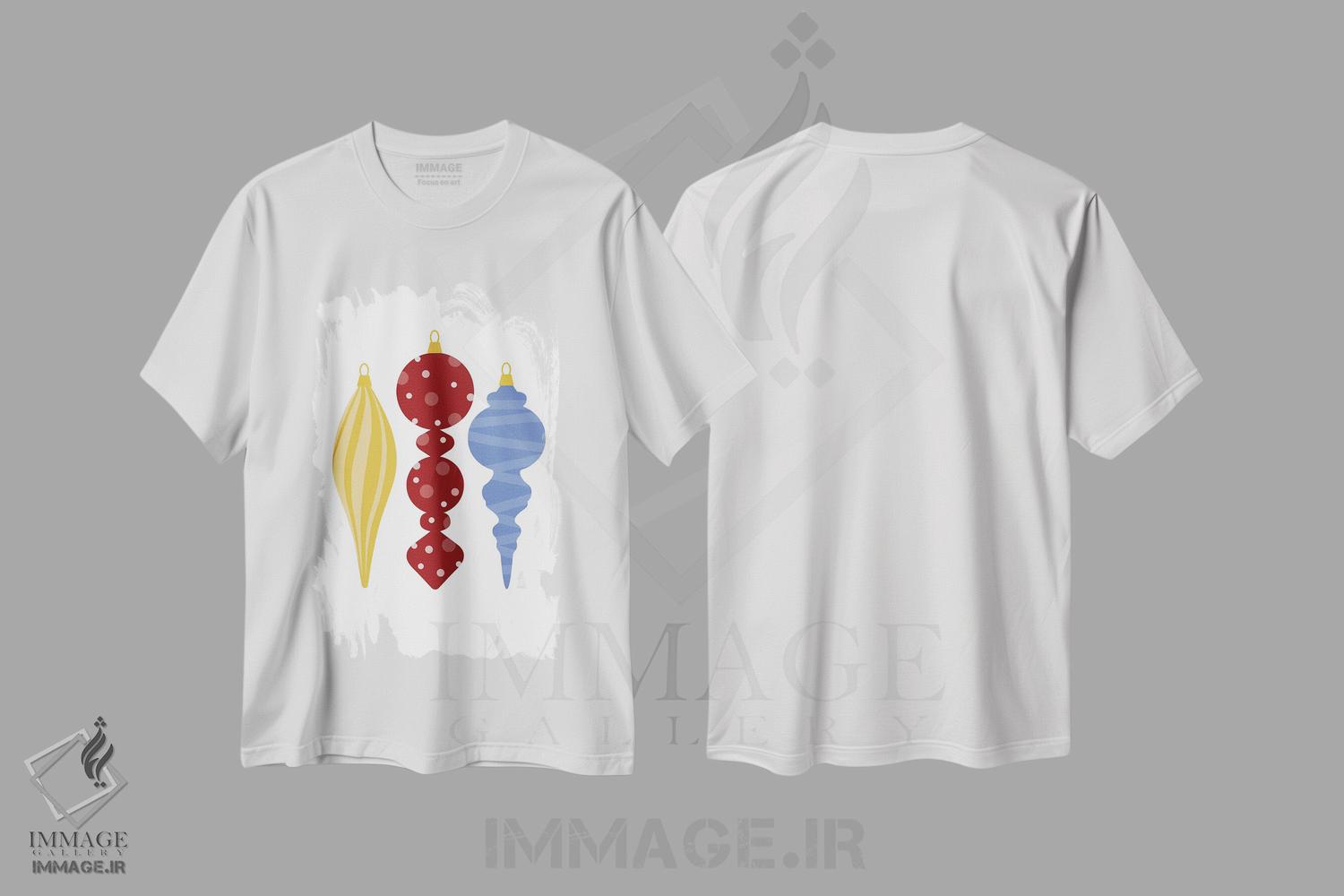 تیشرت طرح دار آویزهای کریسمس بلند، تزئینی اثر بث بوردلون | immage.ir
