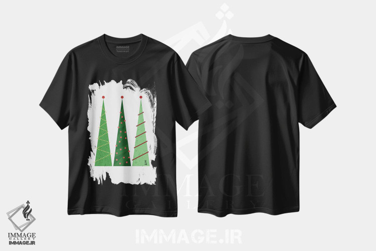 تیشرت طرح دار درختان کریسمس، تزئینی اثر بث بوردلون | immage.ir