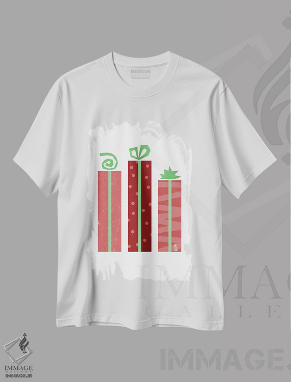 تیشرت طرح دار هدایای کریسمس، تزئینی اثر بث بوردلون | فروشگاه ایماژ