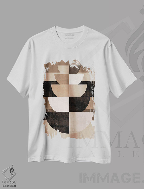 تیشرت طرح دار کاسه های تو در تو مدرن، هنر تزئینی سیاه و سفید اثر بث بوردلون | immage.ir