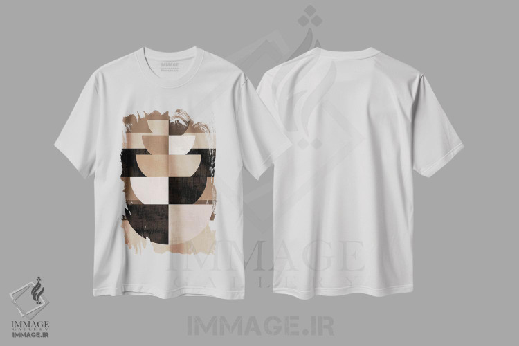 تیشرت طرح دار کاسه های تو در تو مدرن، هنر تزئینی سیاه و سفید اثر بث بوردلون | immage.ir